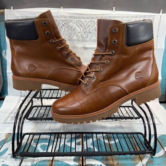 New Sample Timberland Jayne 6" Wtrprf Boots Brown Ankle Distressed Woman Sz 9.5 - Picture 1 of 10